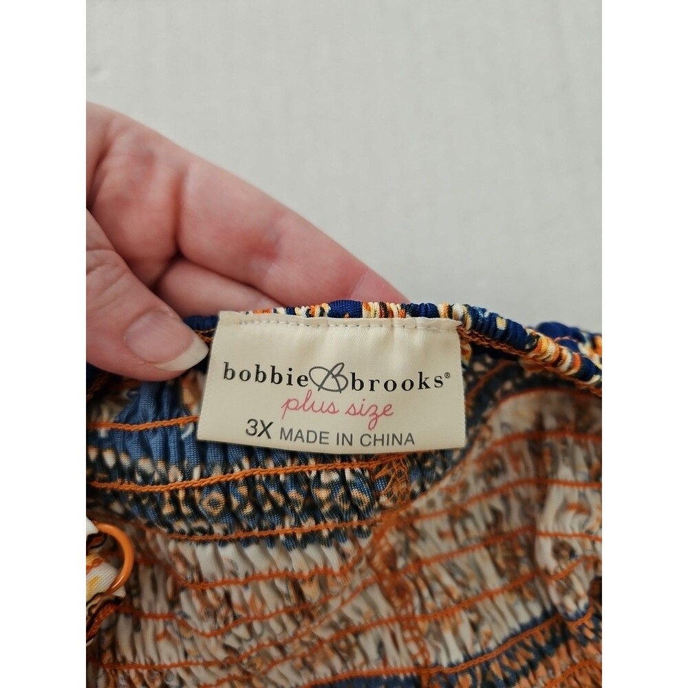 Bobbie Brooks Boho Paisley Maxi 3X Elastic Smocked Waist Adjustable straps - Picture 6 of 8